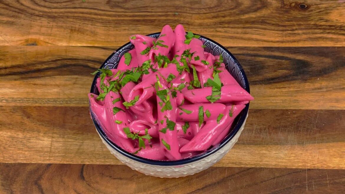 Pink Pasta in under 10 minutes . Thoughts? (recipe in comments)