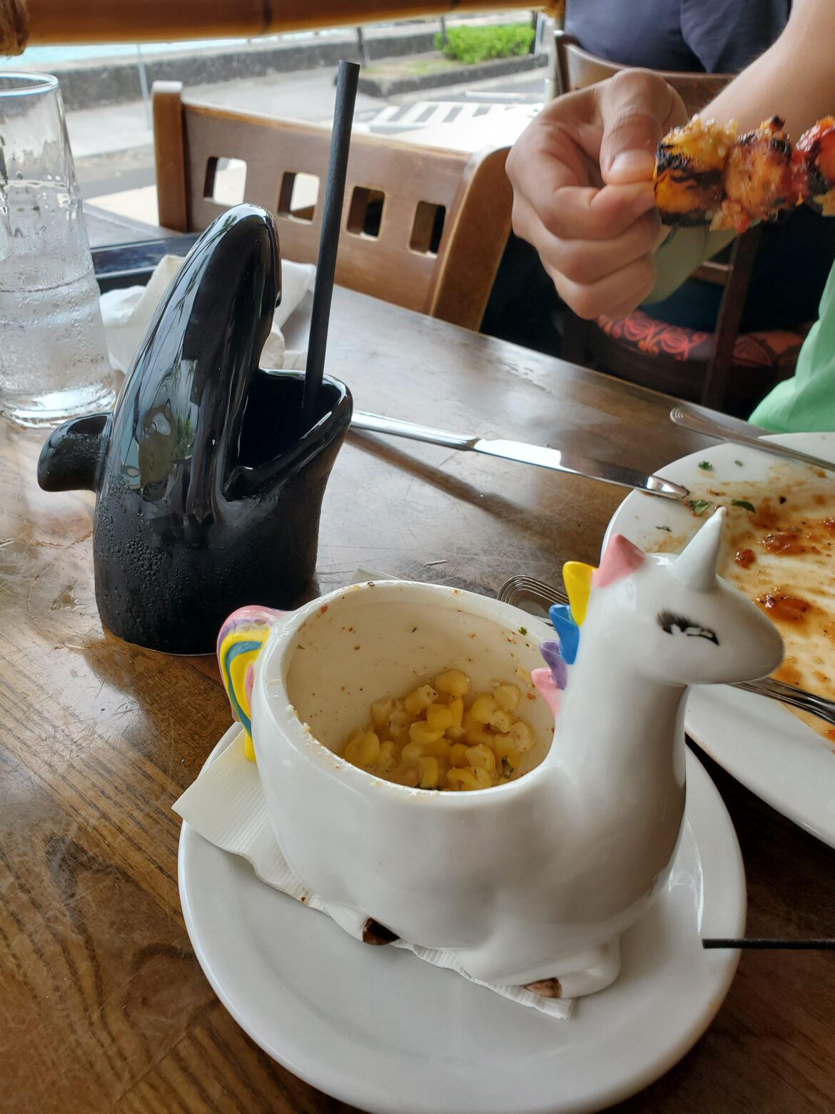 street corn served in a unicorn, how awful...ly clever