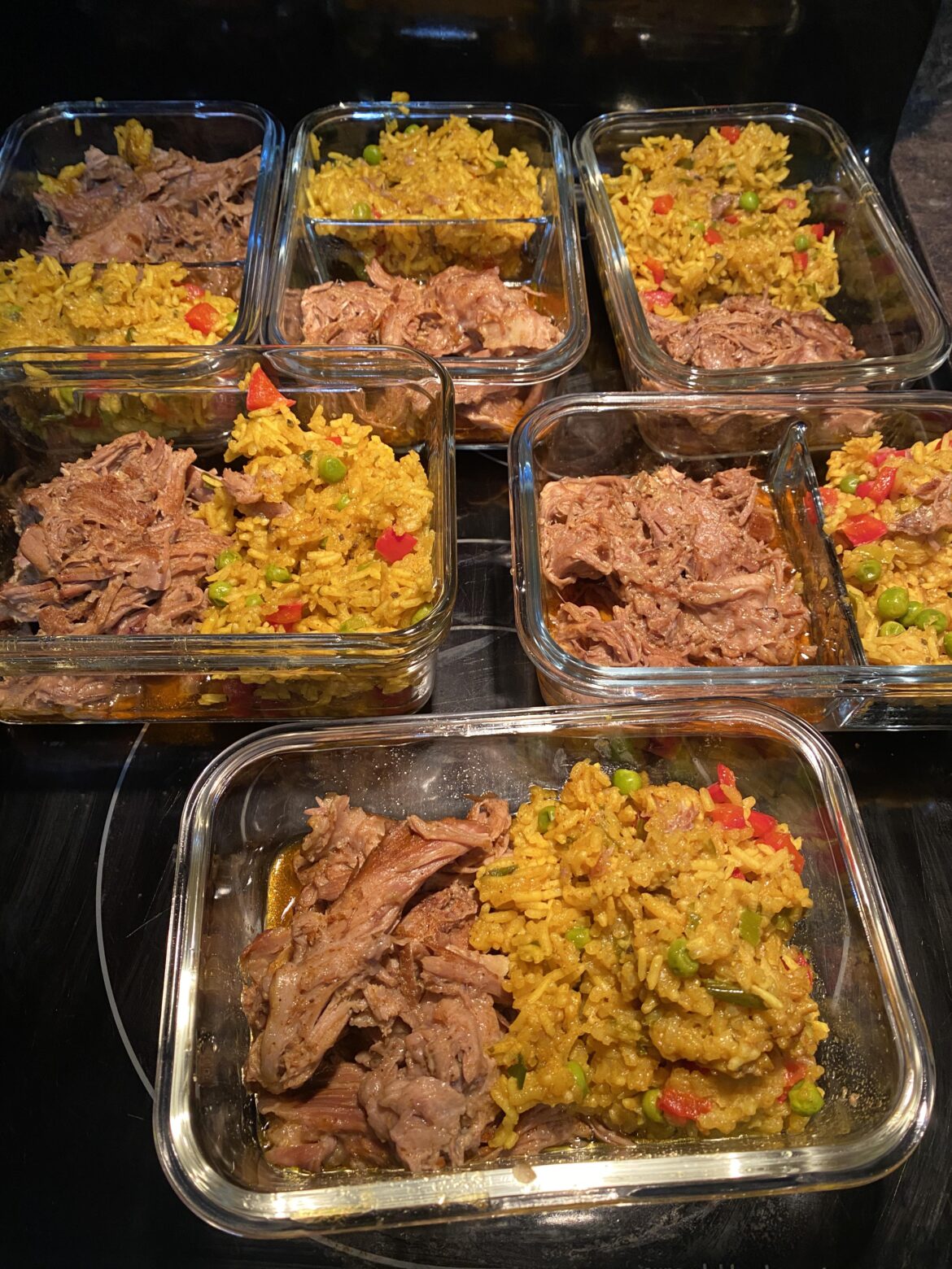 Pulled pork and Spanish rice