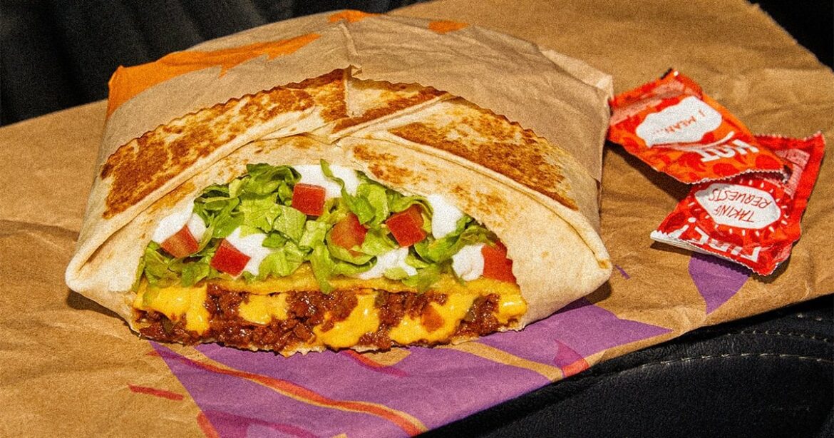 Taco Bell's first official vegan crunchwrap goes on sale tomorrow at the Hollywood Taco Bell (6741 Hollywood Blvd.).