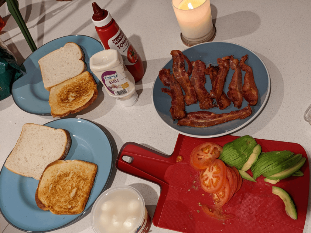 BLT with avo toast