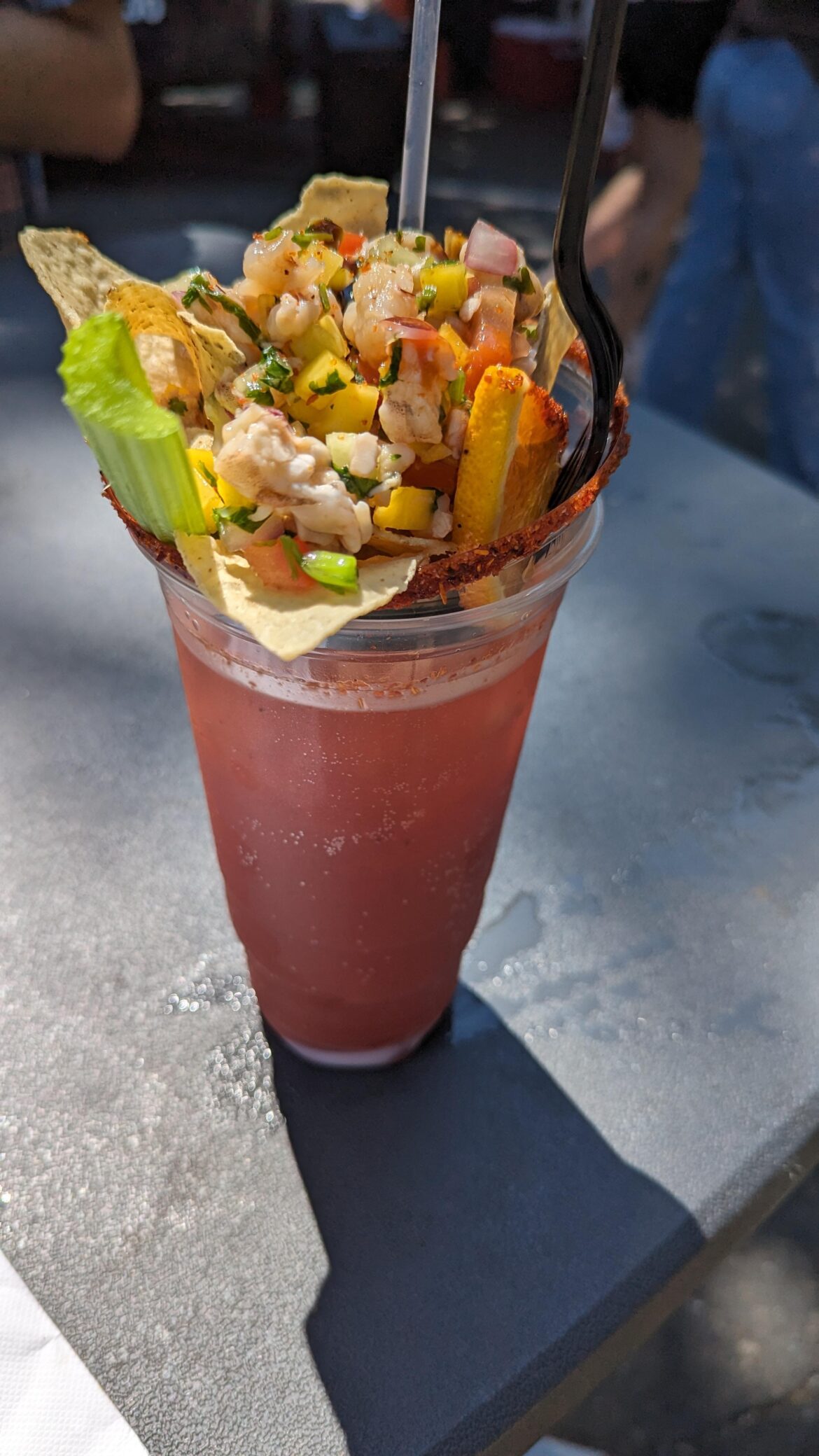 Xpost from a local subreddit. Another stupid drink: "Cevichelada at the mid town far mar"