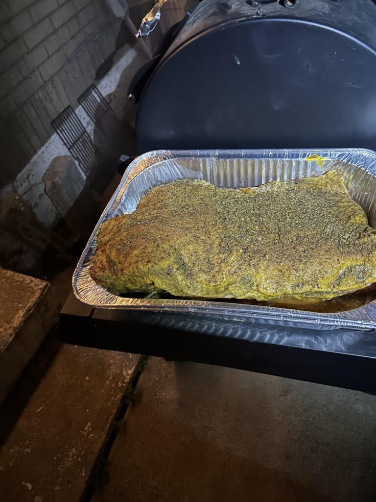First brisket 12 hour overnight smoke for Fathers Day.