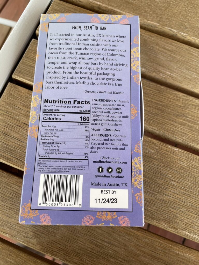 Austin made chocolates (found at Drinkle Coffee in Brushy Creek)