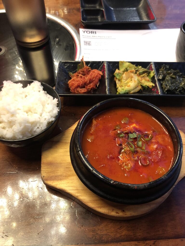 Kimchi Jjigae and Haemul pajeon