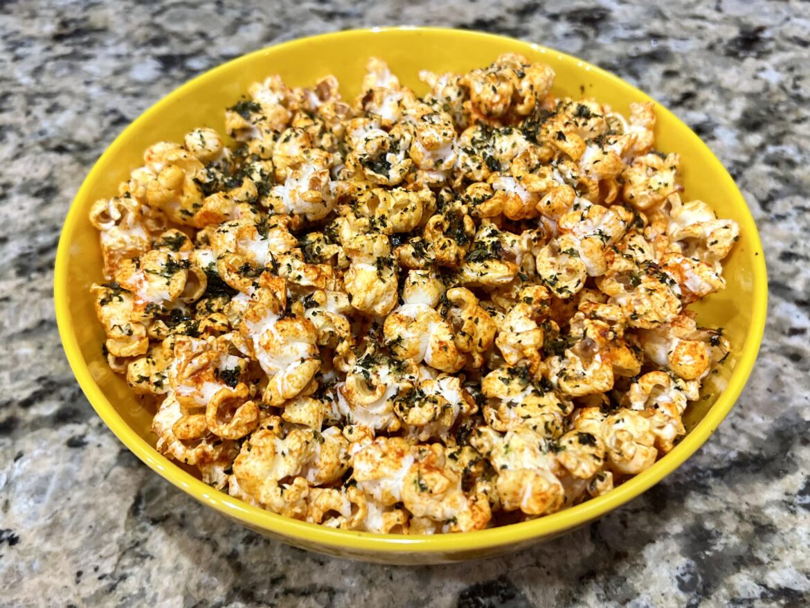 I made popcorn and OMG I have to share this crazy creation…