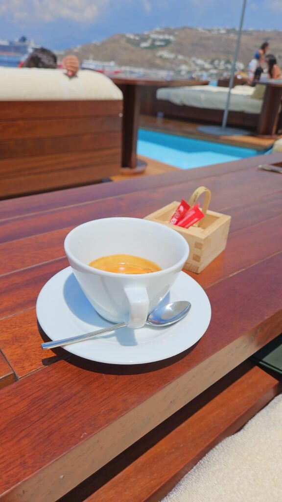 My best morning, in Santana Beach club Mykonos (they have an amazing coffee)