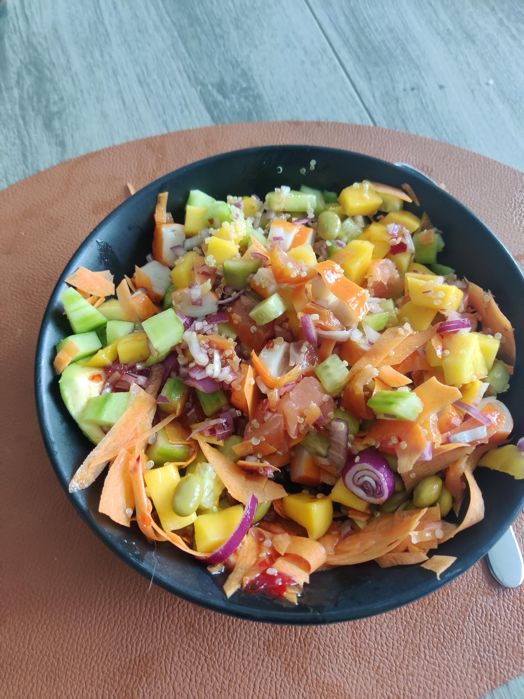 my take on a poke bowl. 657 kcal total Dining and Cooking