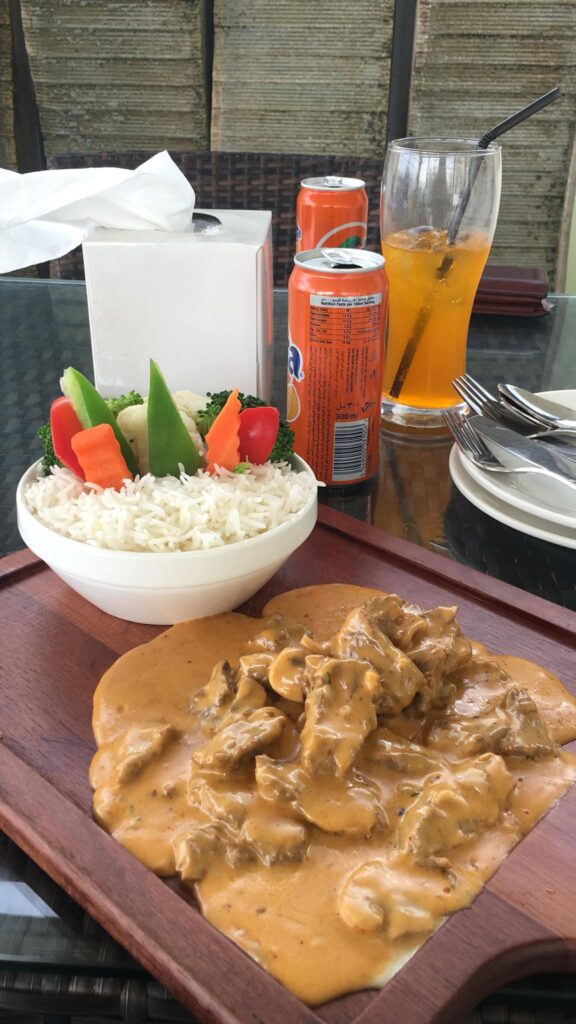 Curry on a chopping board