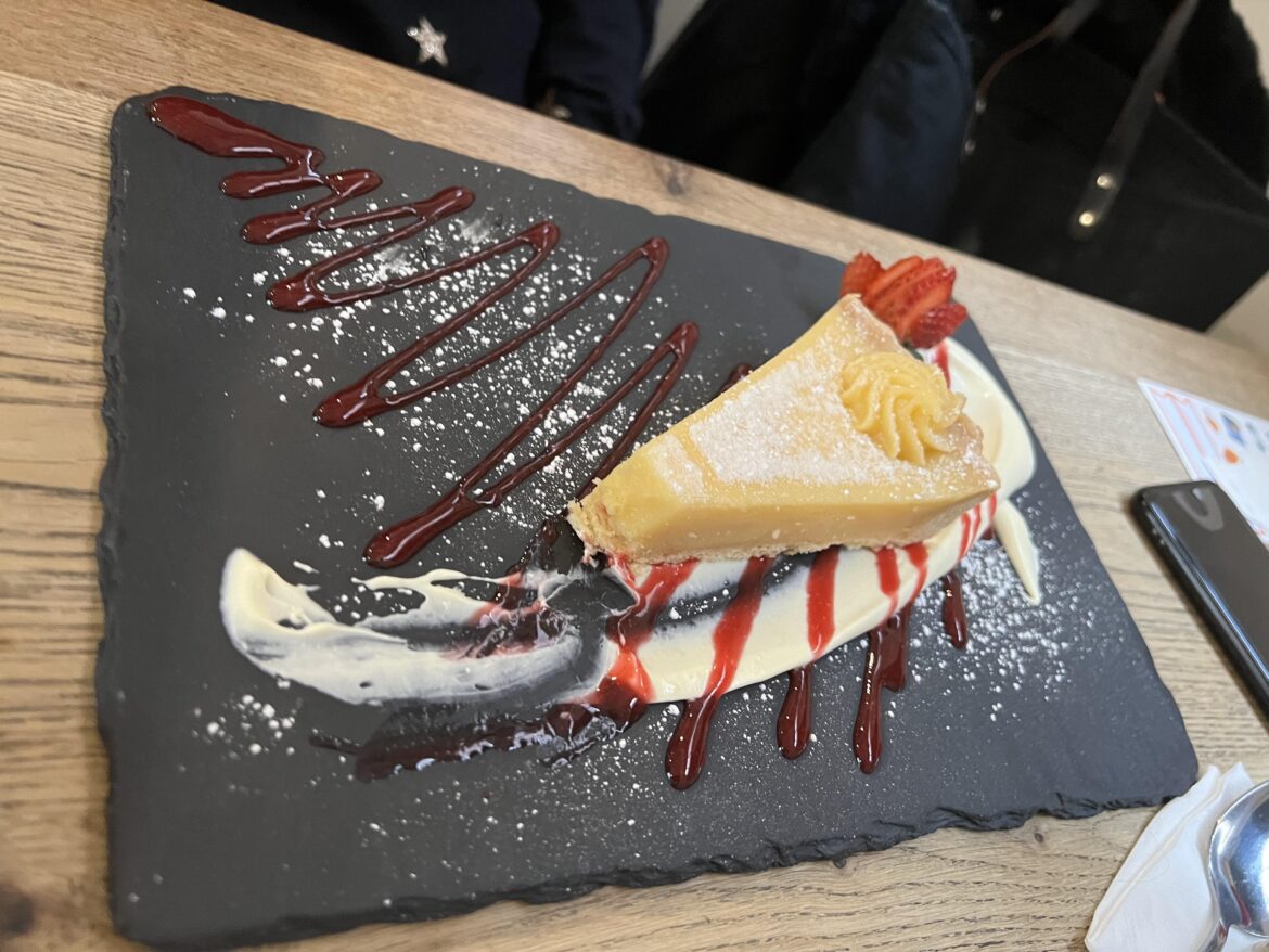 Cake on a slate