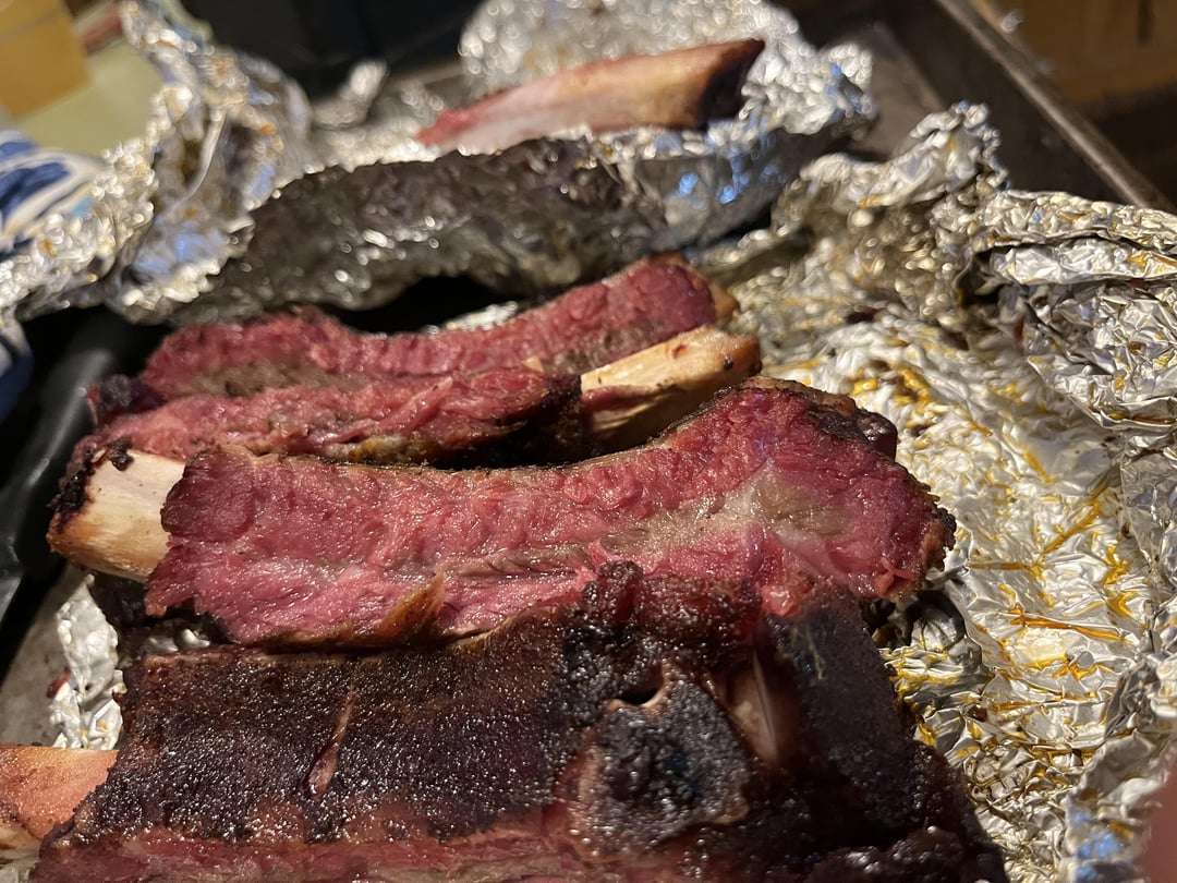 Smoked beef ribs at 275 for 3 1/2 hrs Dining and Cooking