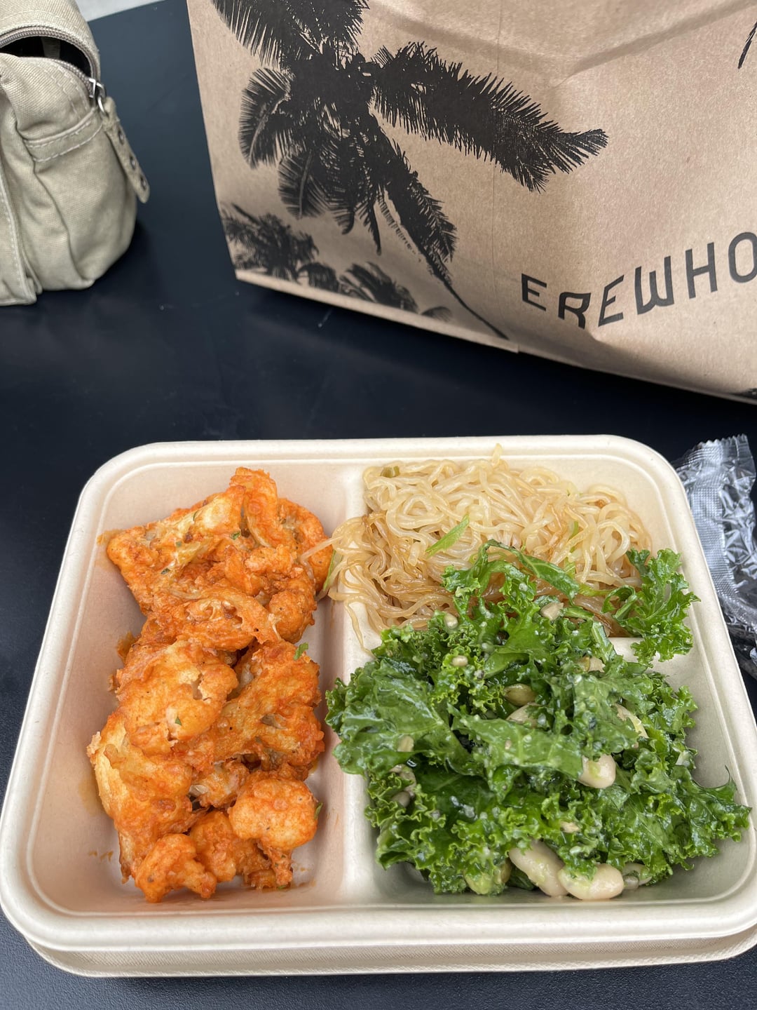 Calories in Cauliflower buffalo, garlic miracle noodles, and avocado