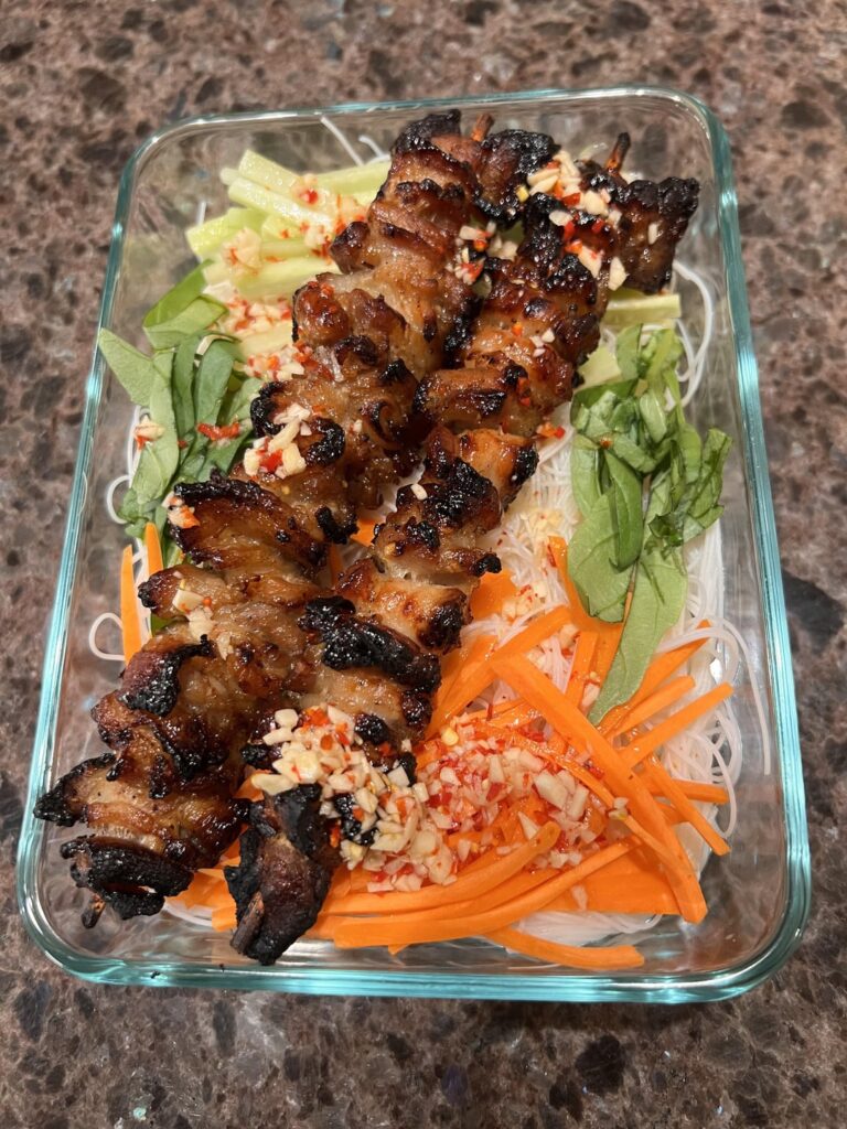 [homemade] Pork belly skewers