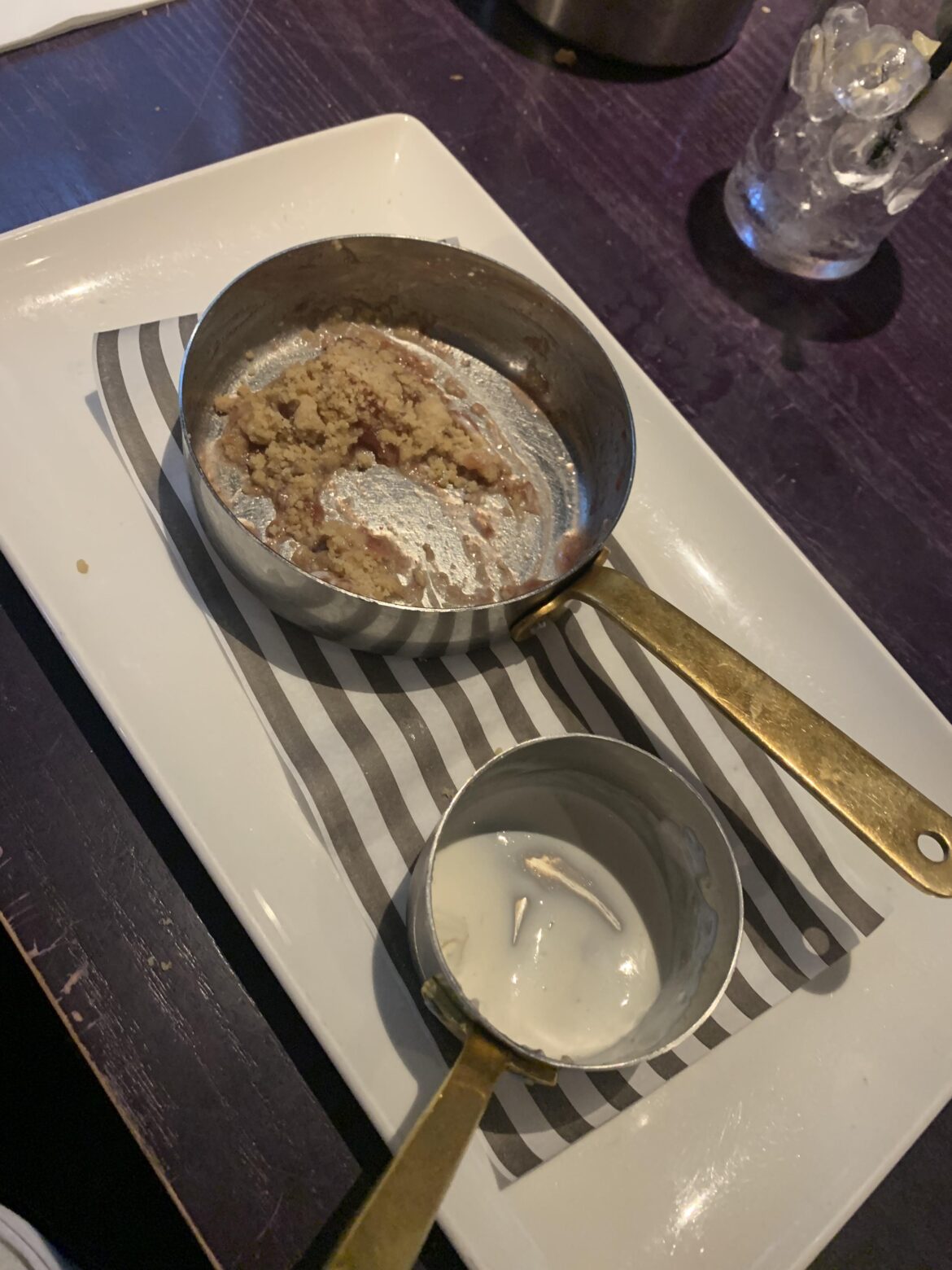 Served in tiny scratched pans