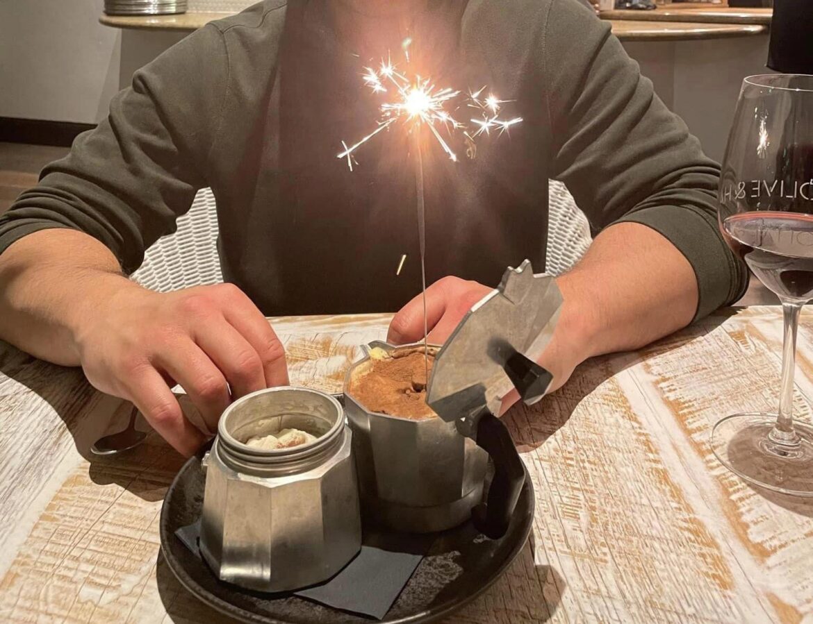 Friend posted this one on Facebook… all I can imagine is the poor dishwasher washing all those moka pots