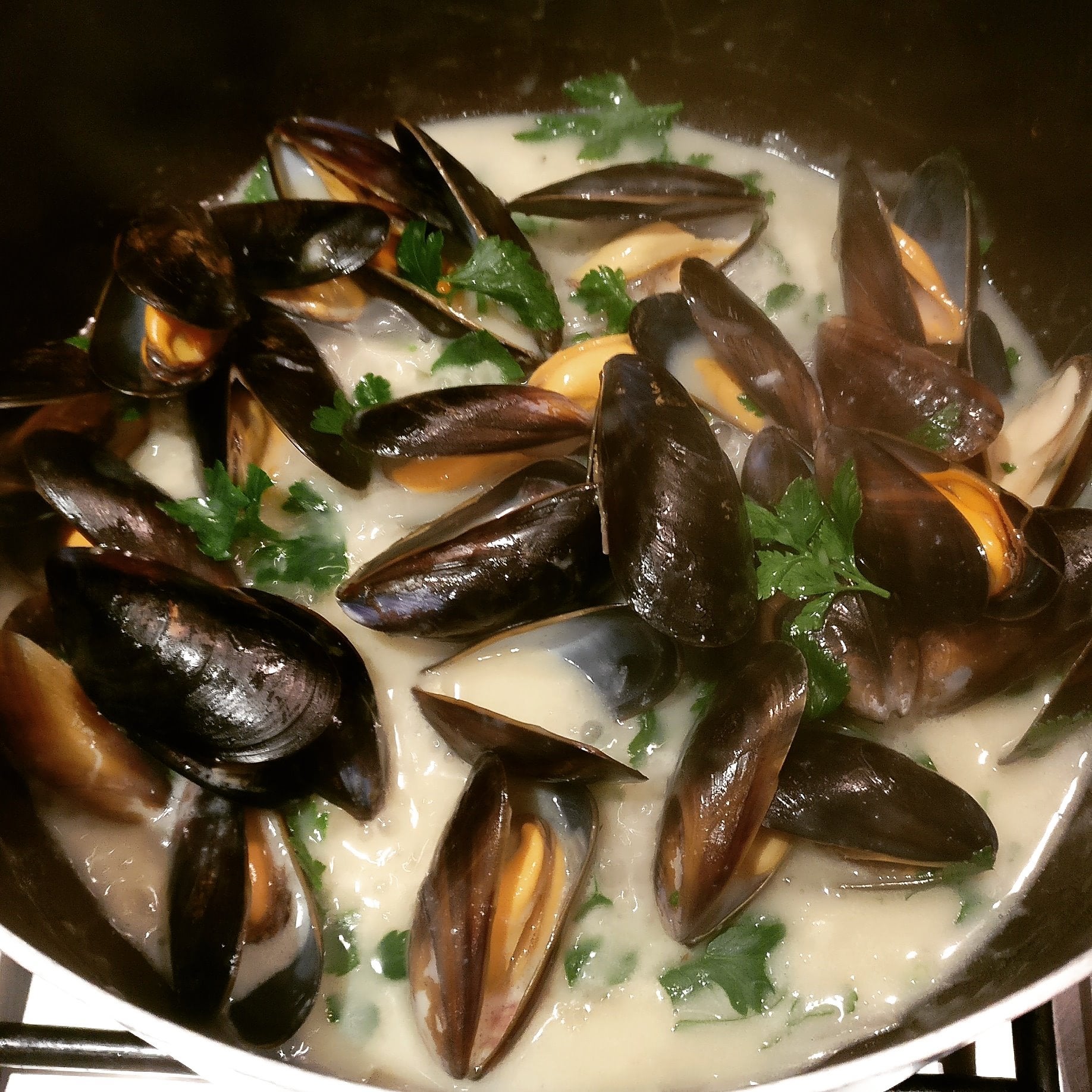 Moules Marinière mussels with white wine and cream Dining and Cooking