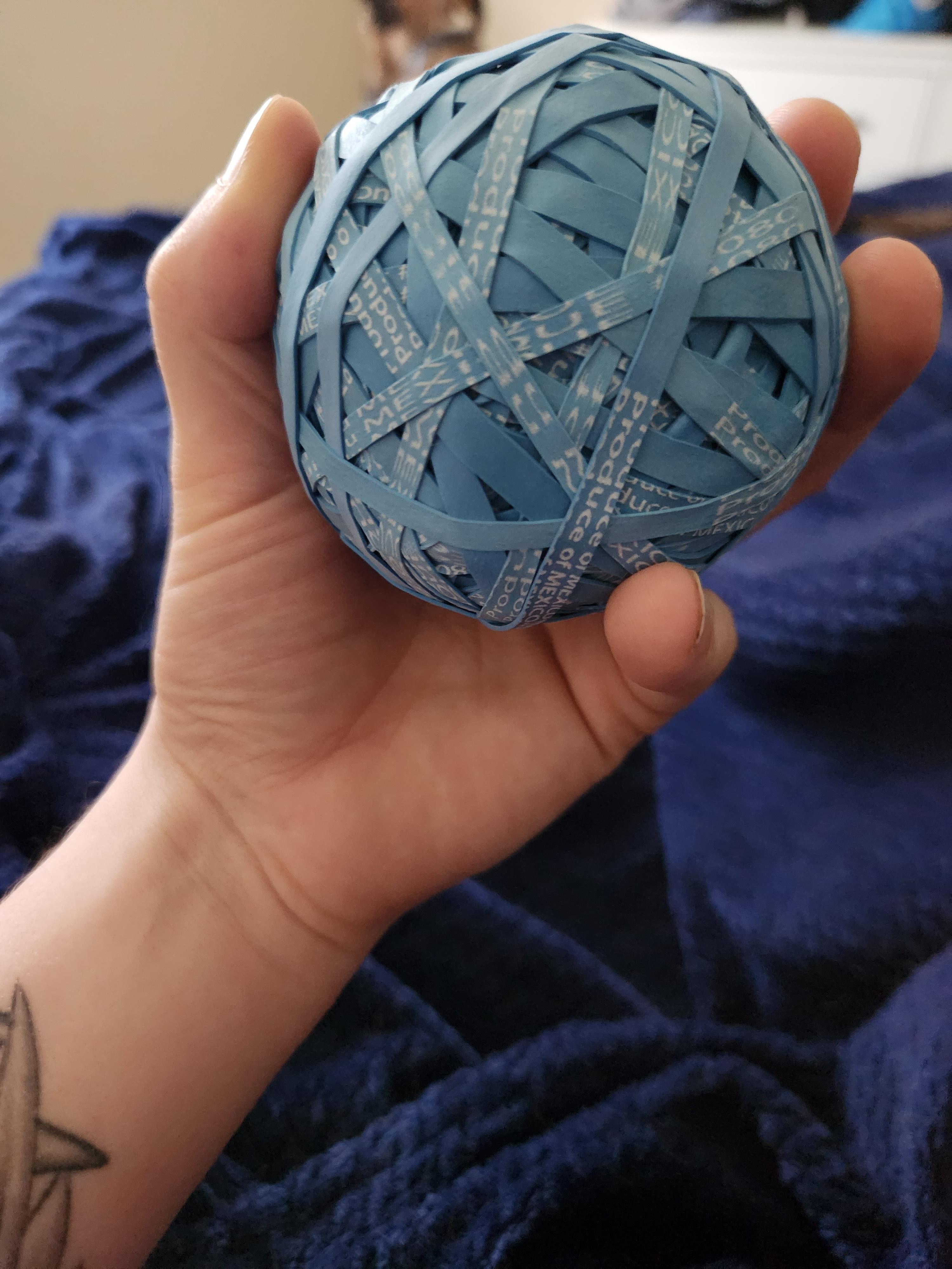 The amount of rubber bands from 1 events worth of asparagus - Dining