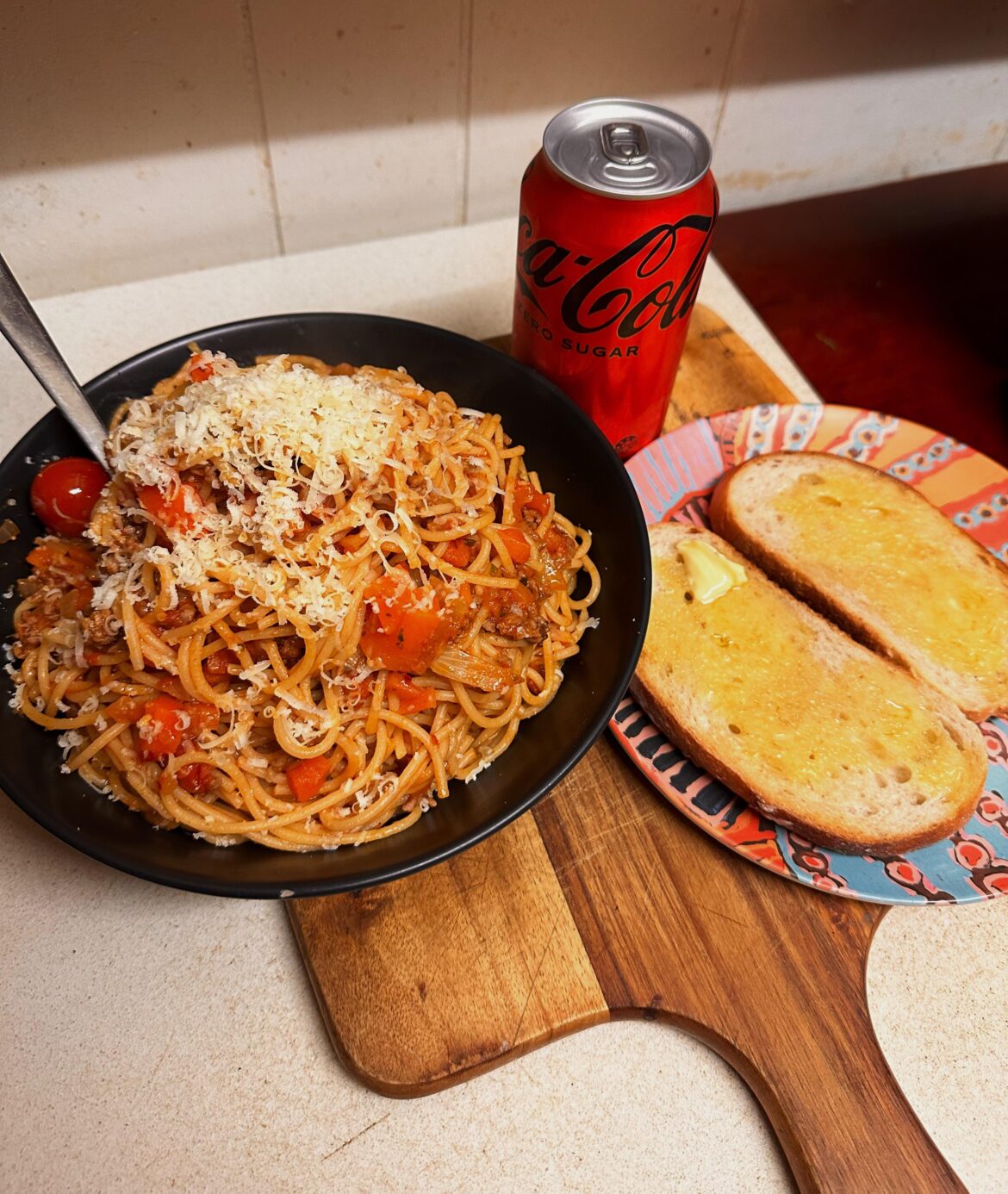 Spaghetti bolognaise & Coke no sugar