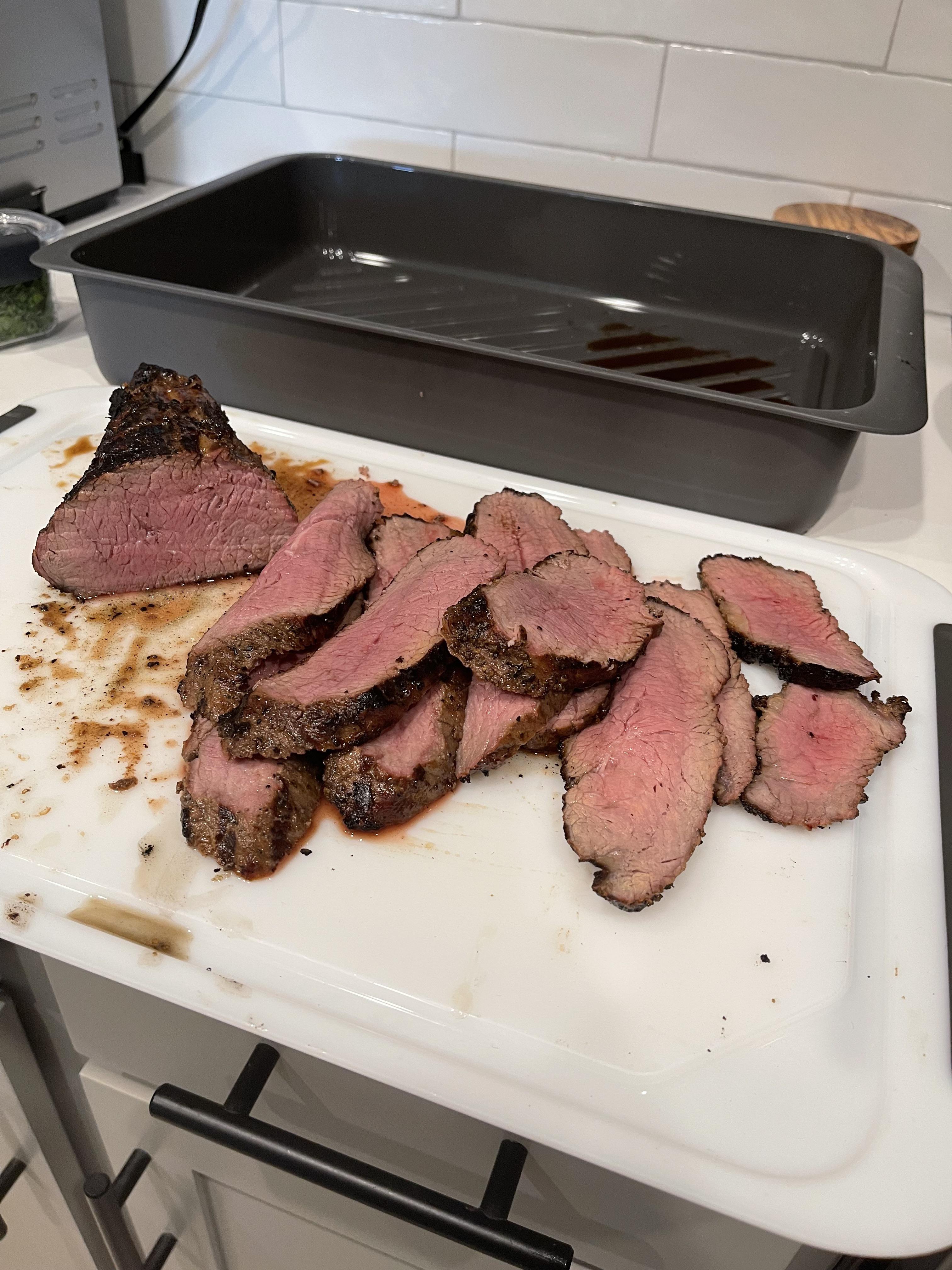 First time grilling steak on my own (tri tip). Roast me like my dad