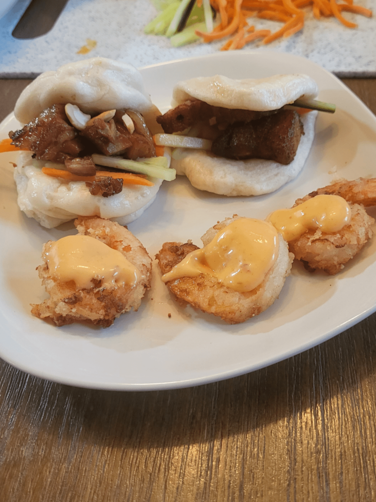 Smoked sweet pork belly/braised Asian pork belly bao buns