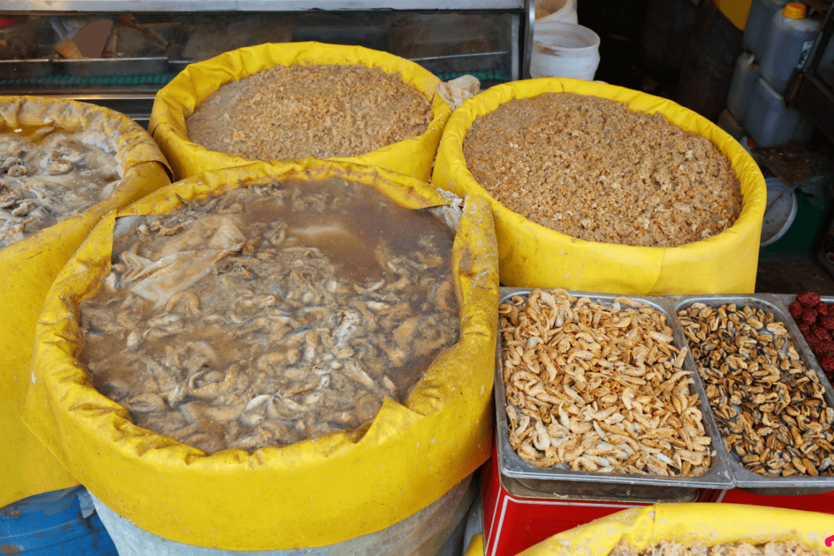 What are they making in these barrels in Jeonju? Is it fish sauce? It's some sort of rotting/fermenting fish.