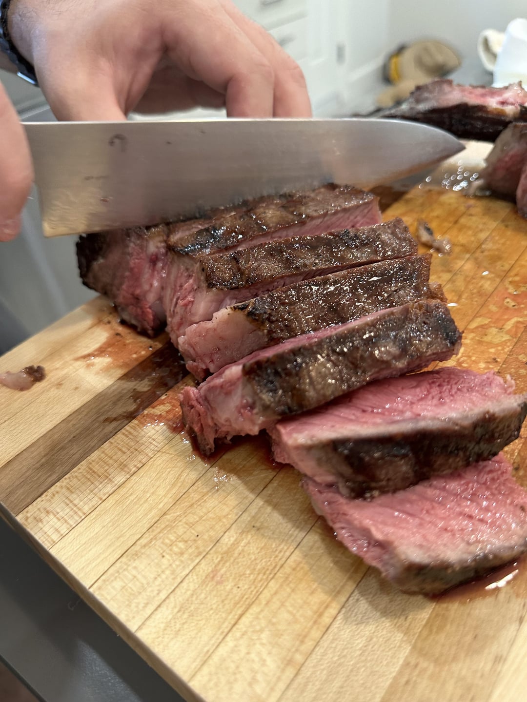 Costco Ribeye Reverse Sear Finished on BBQ Dining and Cooking