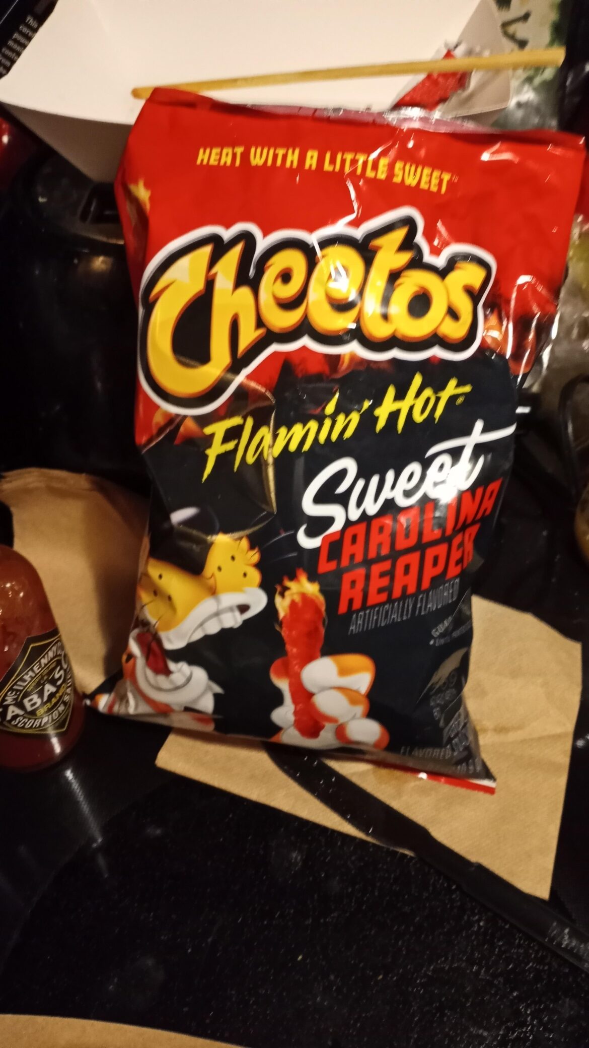What a letdown. It's Flamin Hot Cheetos but sweet. Even the Xtra Flamin Hot have more kick.