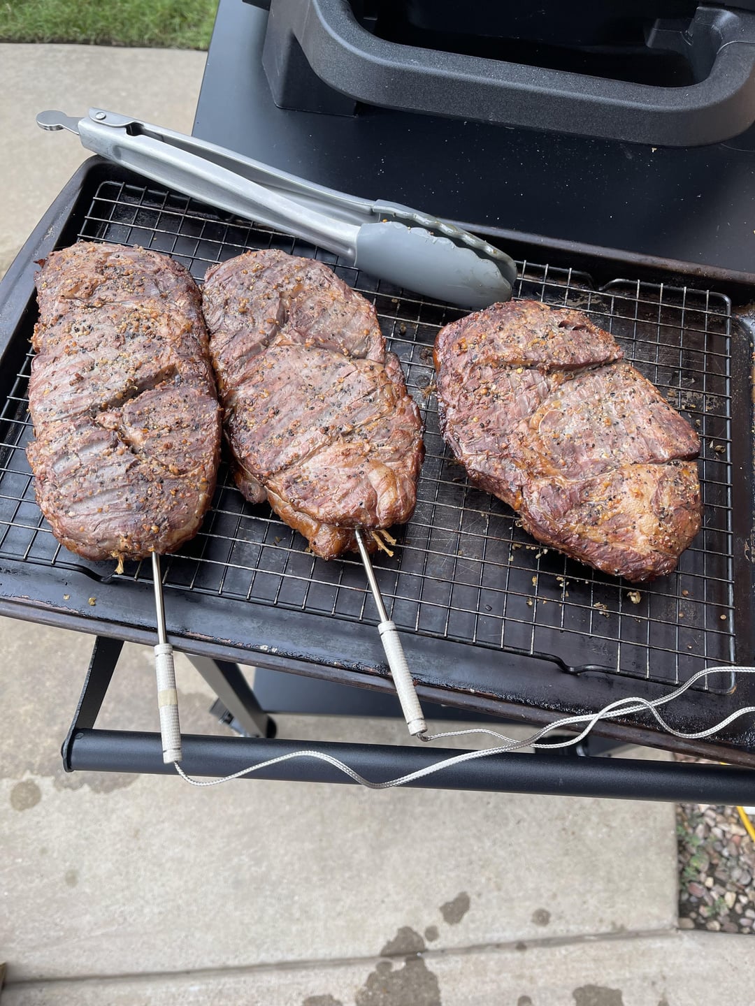 Reverse seared steaks from Ninja Woodfire Grill Dining and Cooking