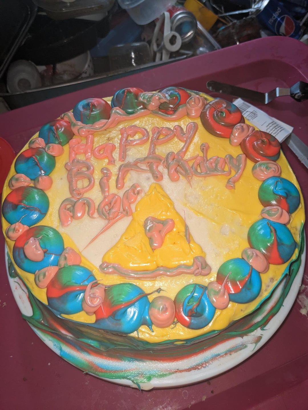 a Legend of Zelda themed cake that I made for my mom's birthday today