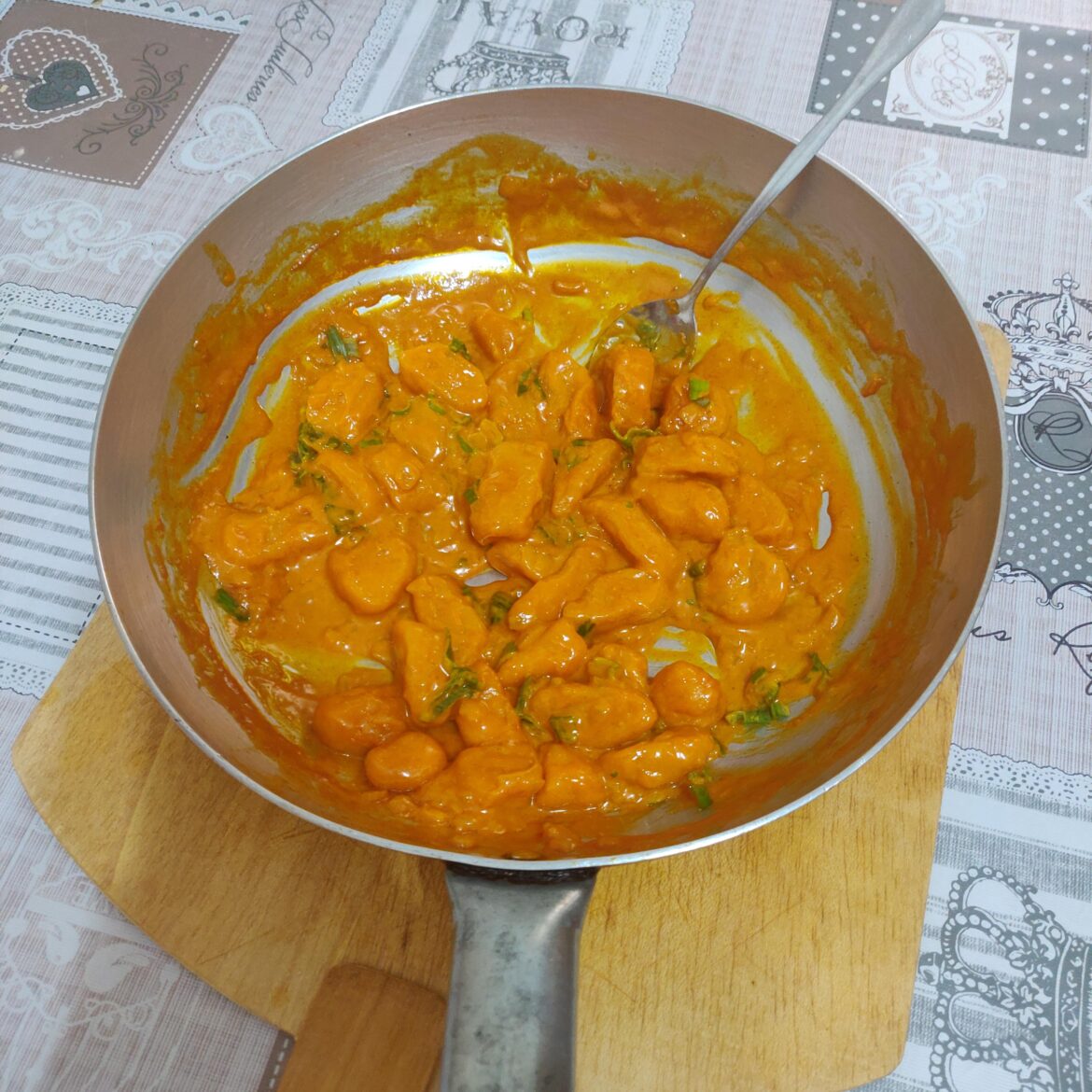 Sweet potato gnocchi with gochujang, cream and soju