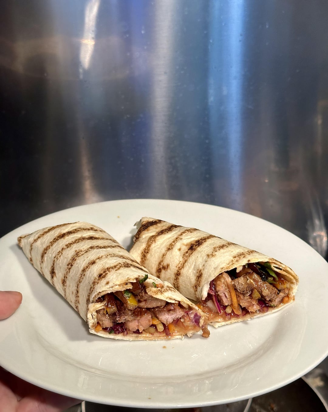 Asian inspired, honey & ginger ribeye steak wrap Dining and Cooking