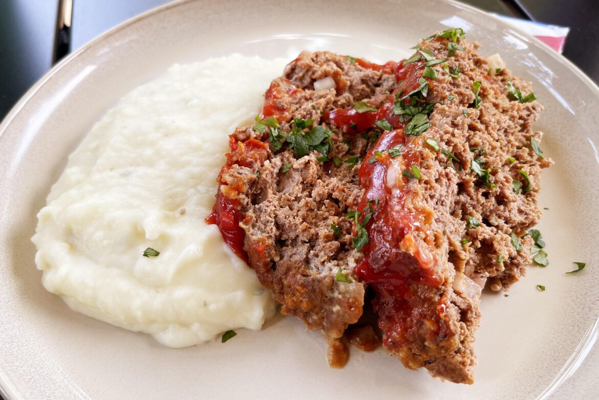 Just some homemade meatloaf and mashed potatoes.