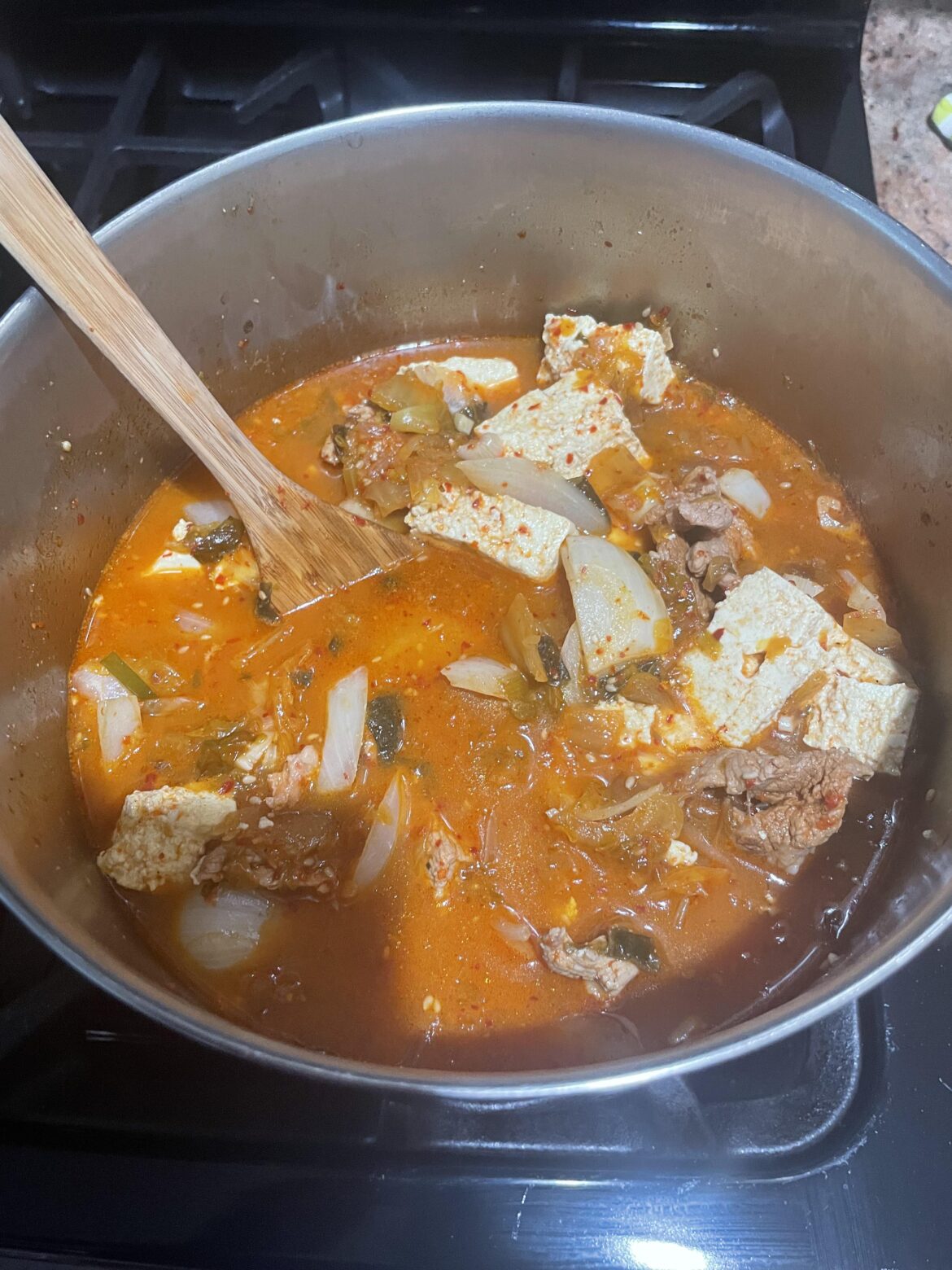 My wife’s first attempt at Kimchi Jjigae