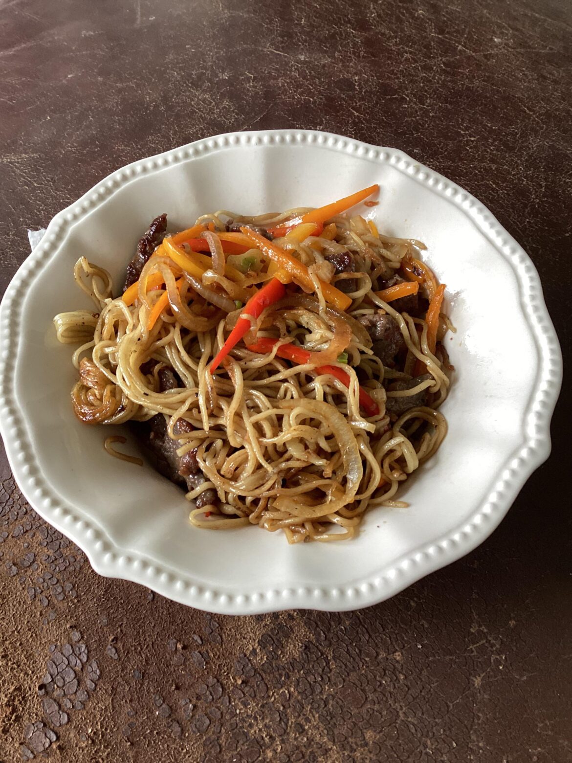 Chow Mein with Beef and Peppers from The Wok