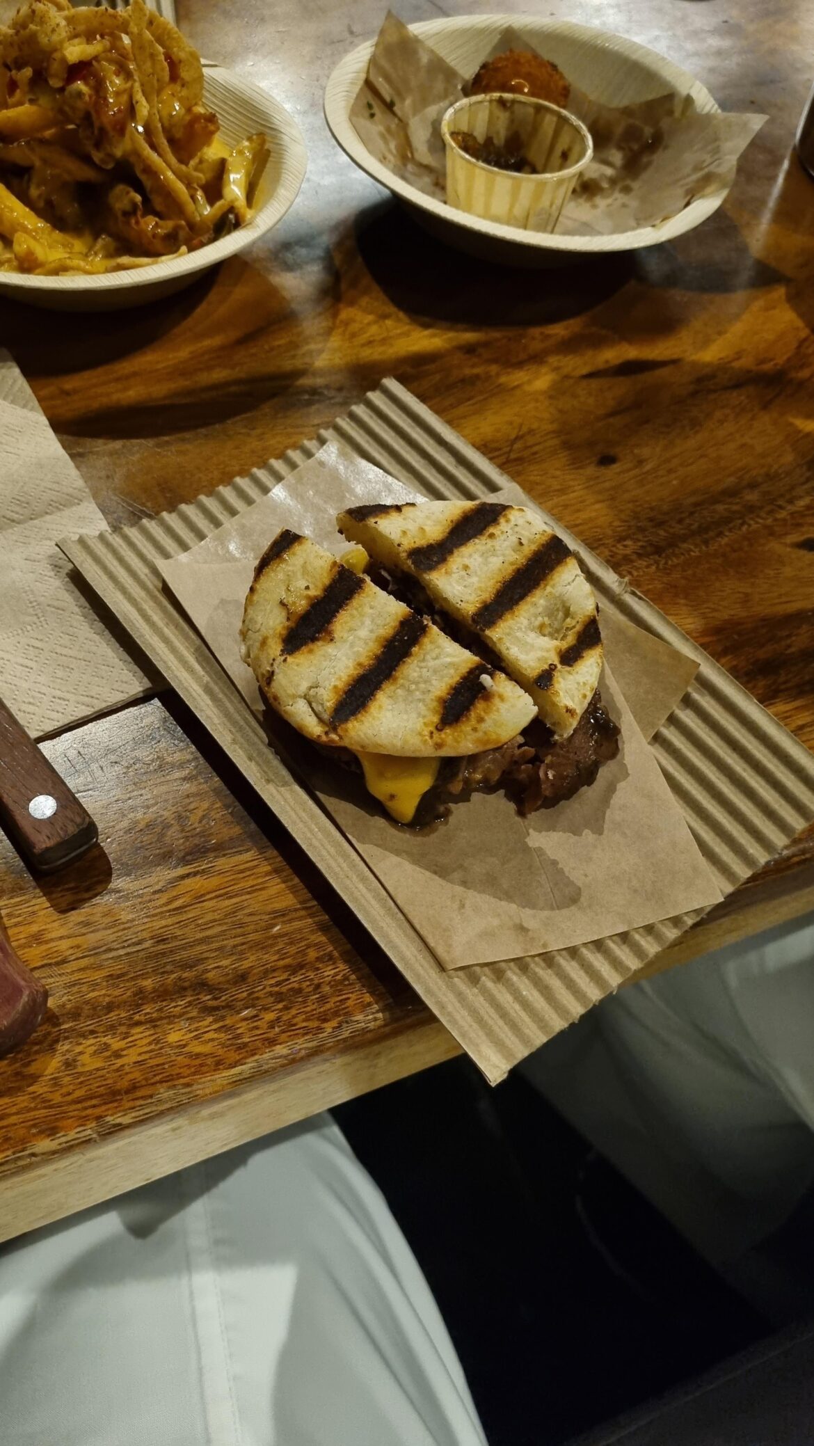 I got my burger on a cardboard piece