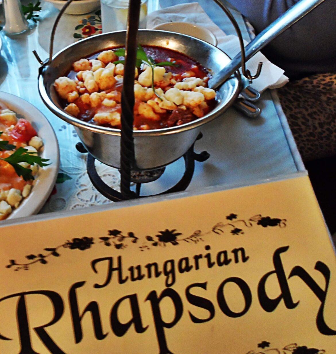 Authentic Hungarian Goulash in a heated Cauldron on the menu everyday 😋