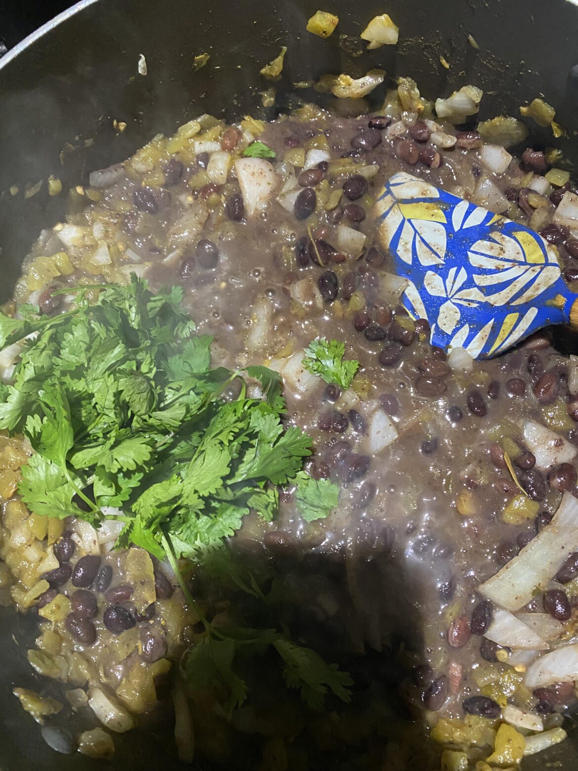 Cook your home made beans with green hatch chiles and it’s a game changer