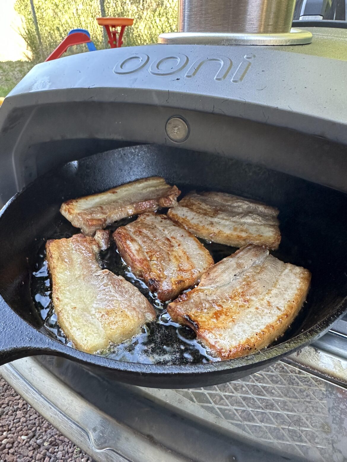 Samgyeopsal in the Ooni.