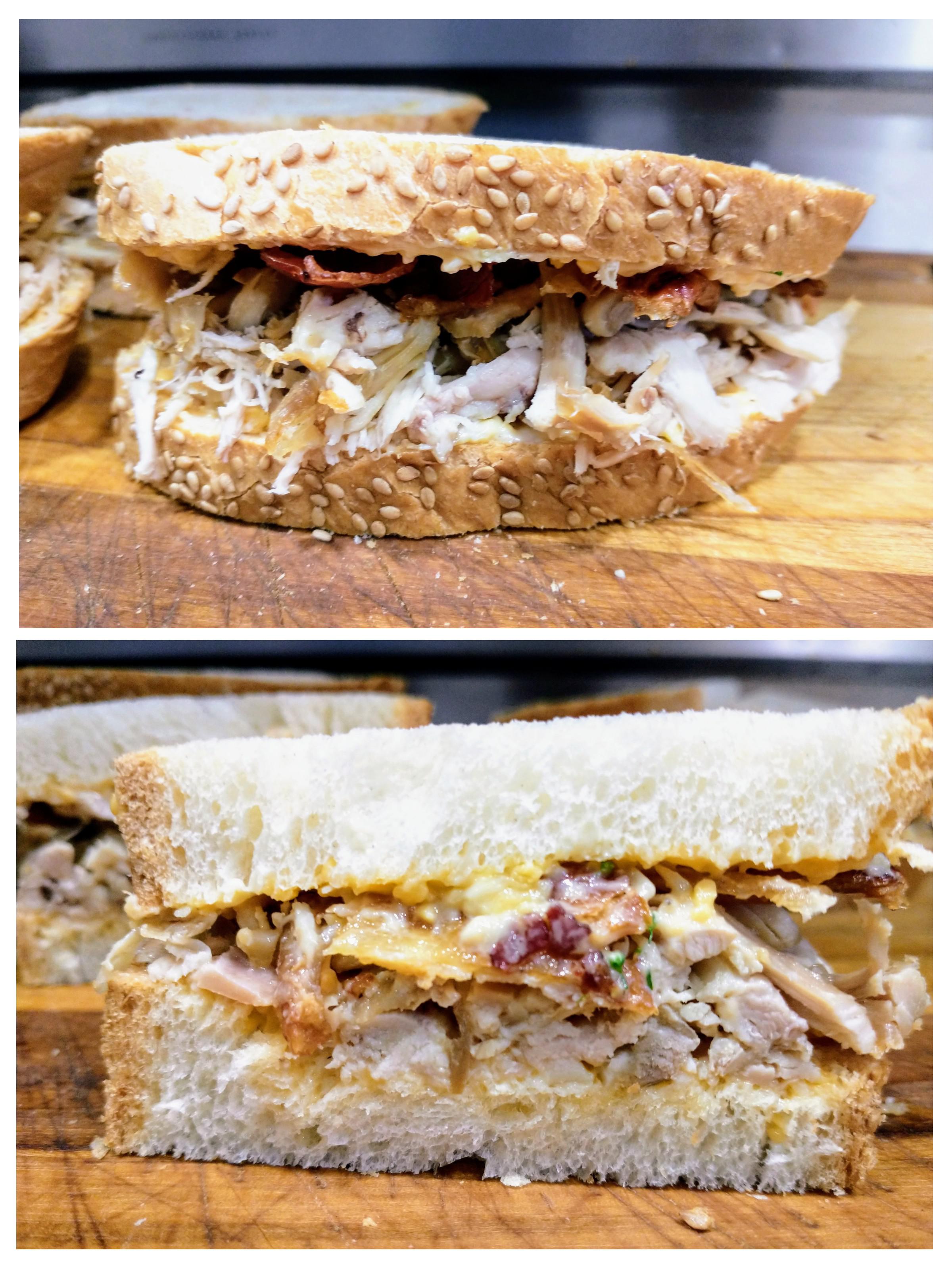 Shredded Chicken Sandwich (homemade) Shredded Roasted Chicken, Garlic