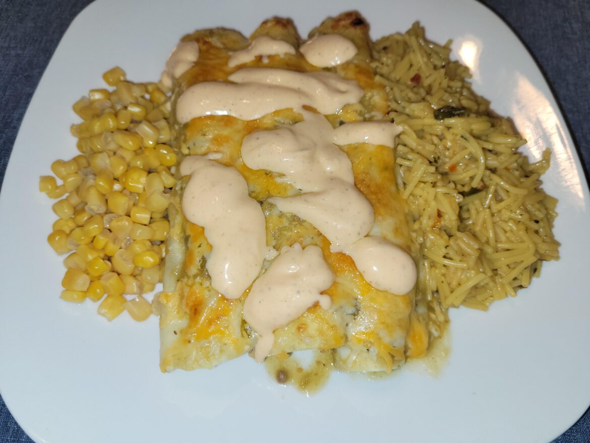 One Pan Beef Enchiladas Verdes