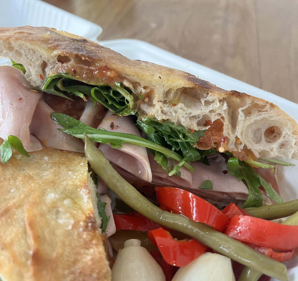 Pane Bianco mortadella sandwich