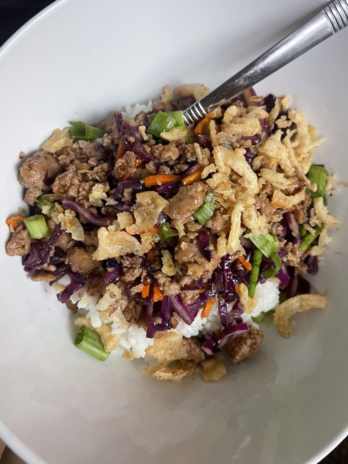 sweet chili pork & cabbage stir-fry
