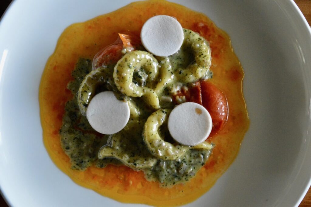 Semolina Spizzulus, Tomato Conserva, Mushroom, Seaweed Butter