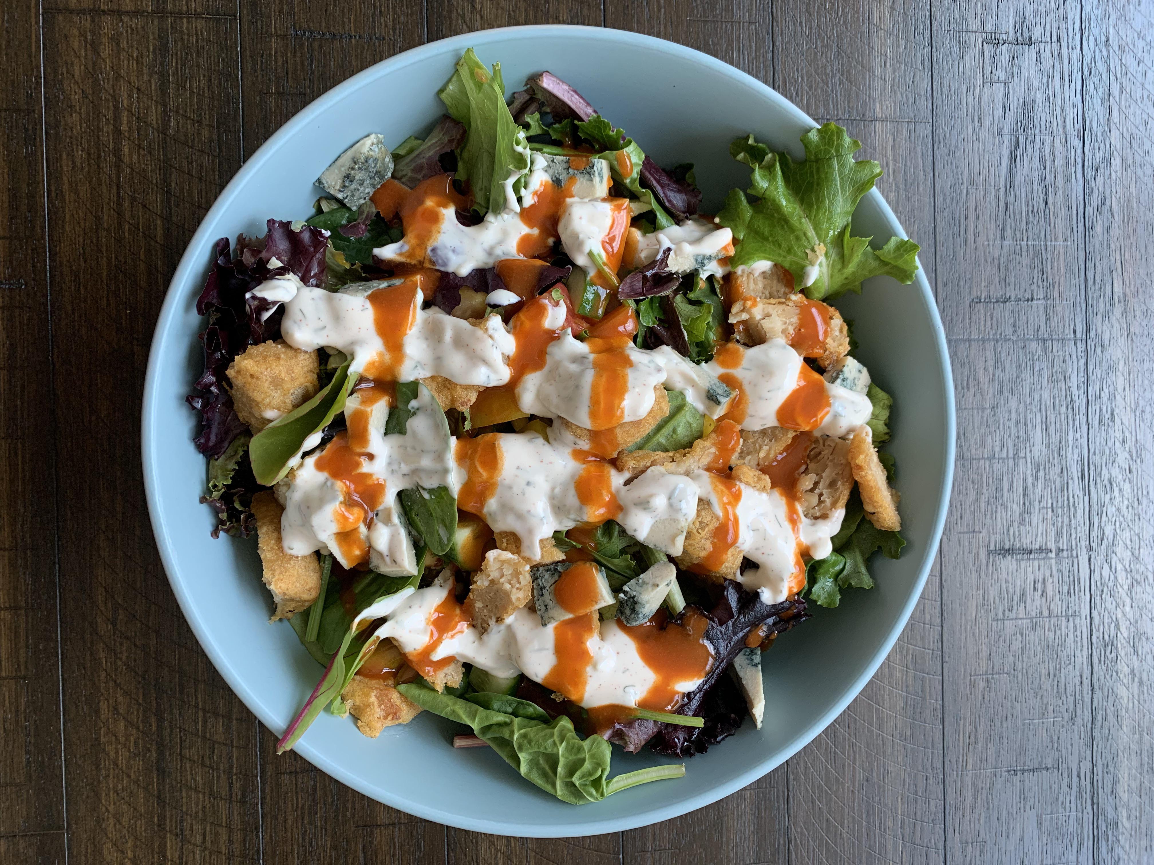 Buffalo Chicken Ranch salad with Climax Foods Blue Cheese - Dining and ...