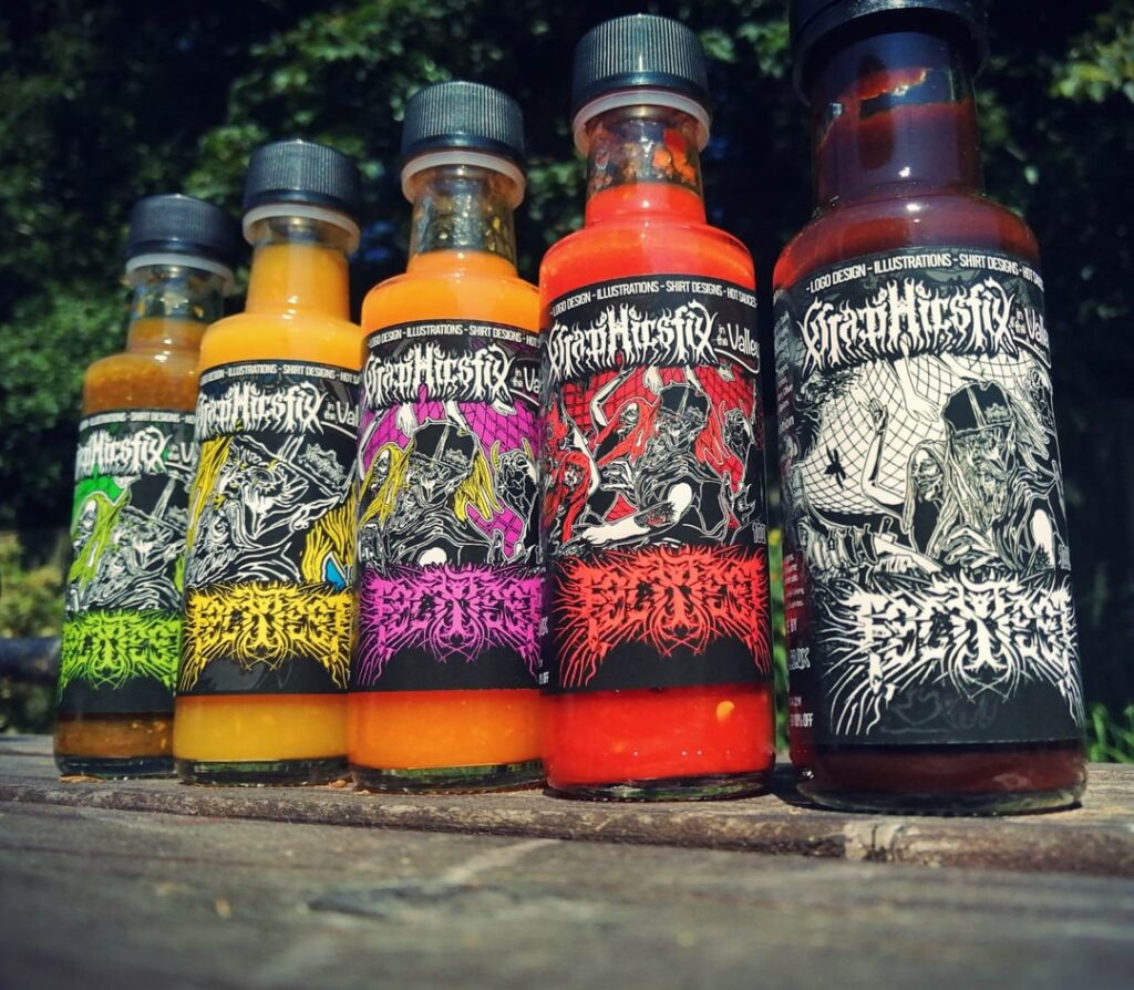 Hi all. I design 100 perect custom hot sauce labels (for existing clients I create hot sauce collaborations between bands, festivals and companies and hot sauce companies). I work with both small batch artisans and larger companies worldwide. Hi all. I design 100 perect custom hot sauce labels (for existing clients I create hot sauce collaborations between bands, festivals and companies and hot sauce companies). I work with both small batch artisans and larger companies worldwide.