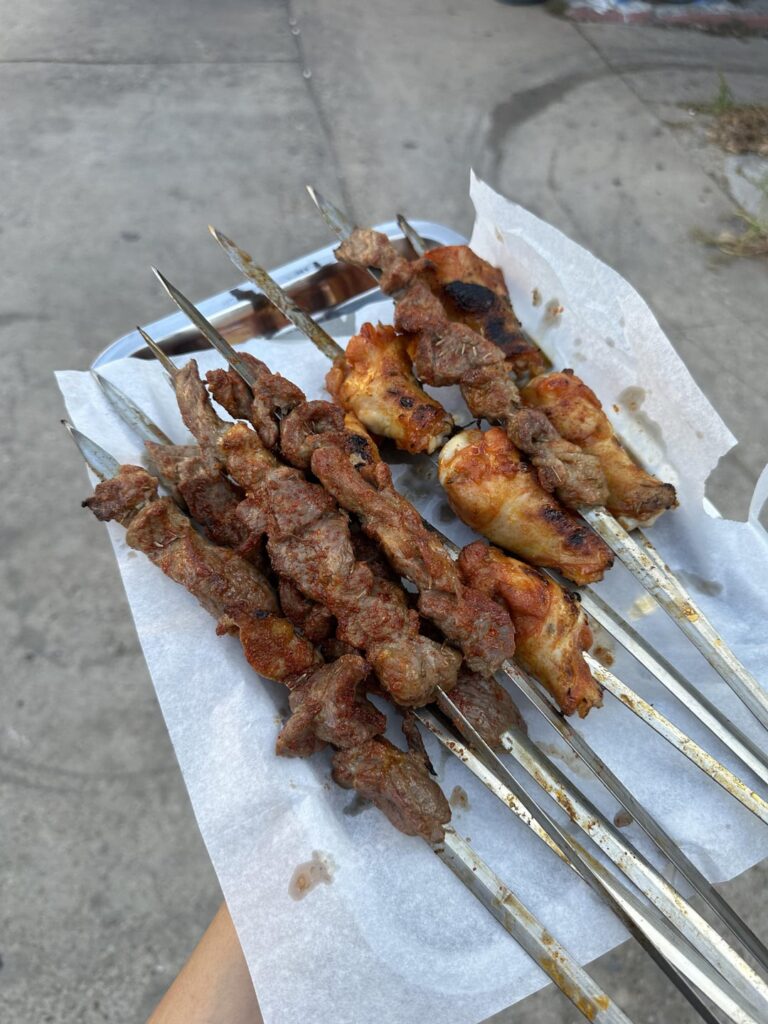 Uyghur Skewers at UT Campus next to Coco’s Cafe.