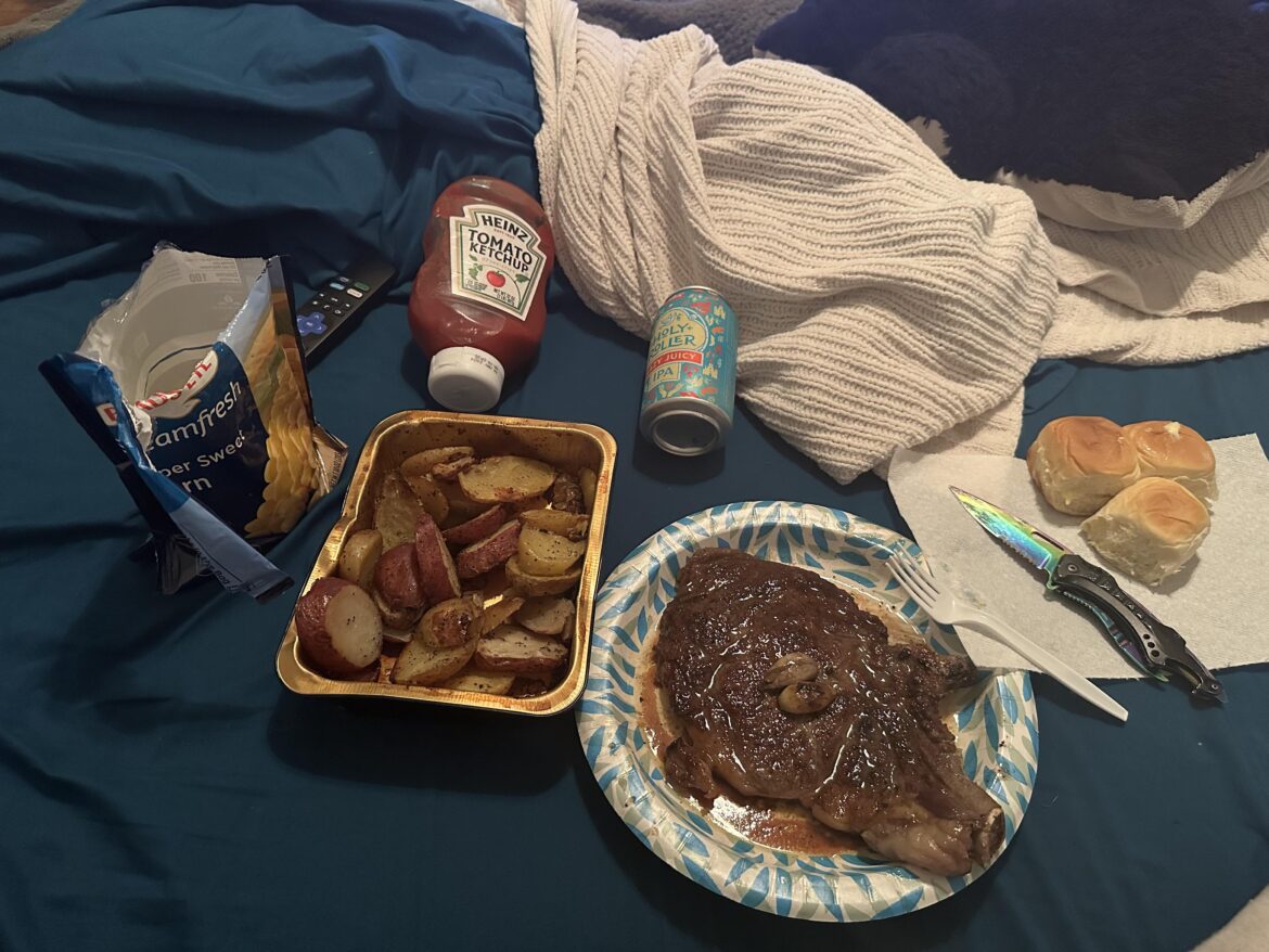 Dinner in bed.