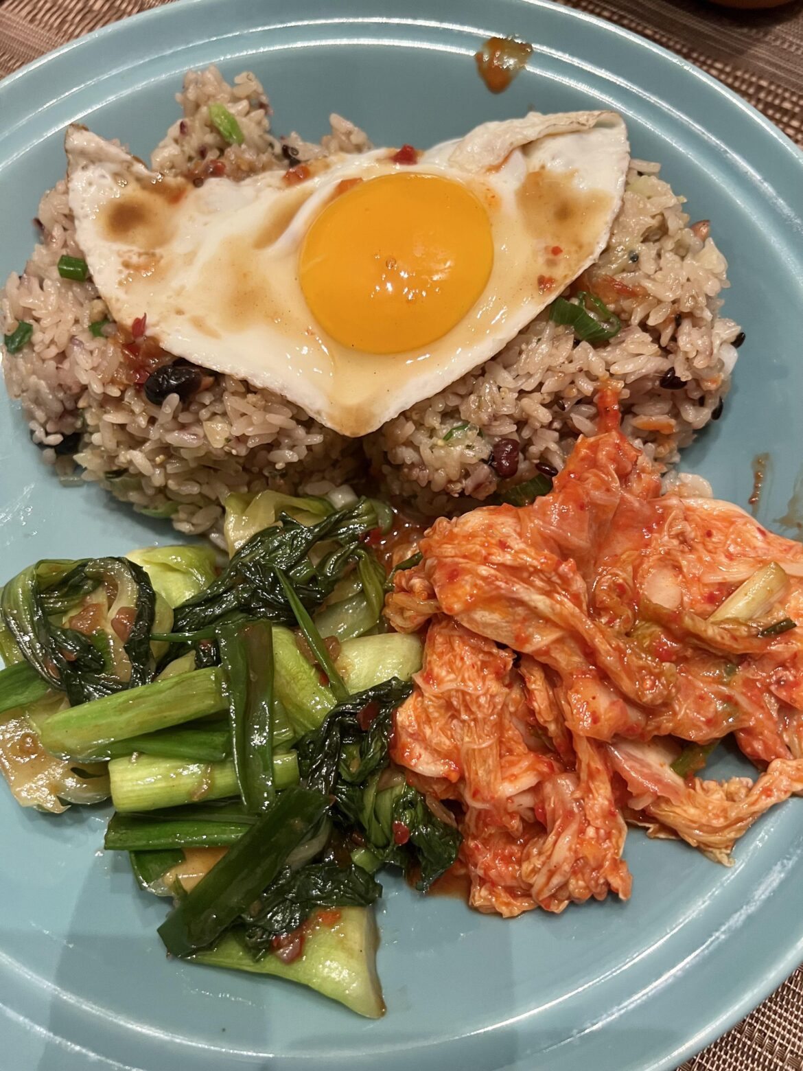 Mandu Rice with homemade kimchi
