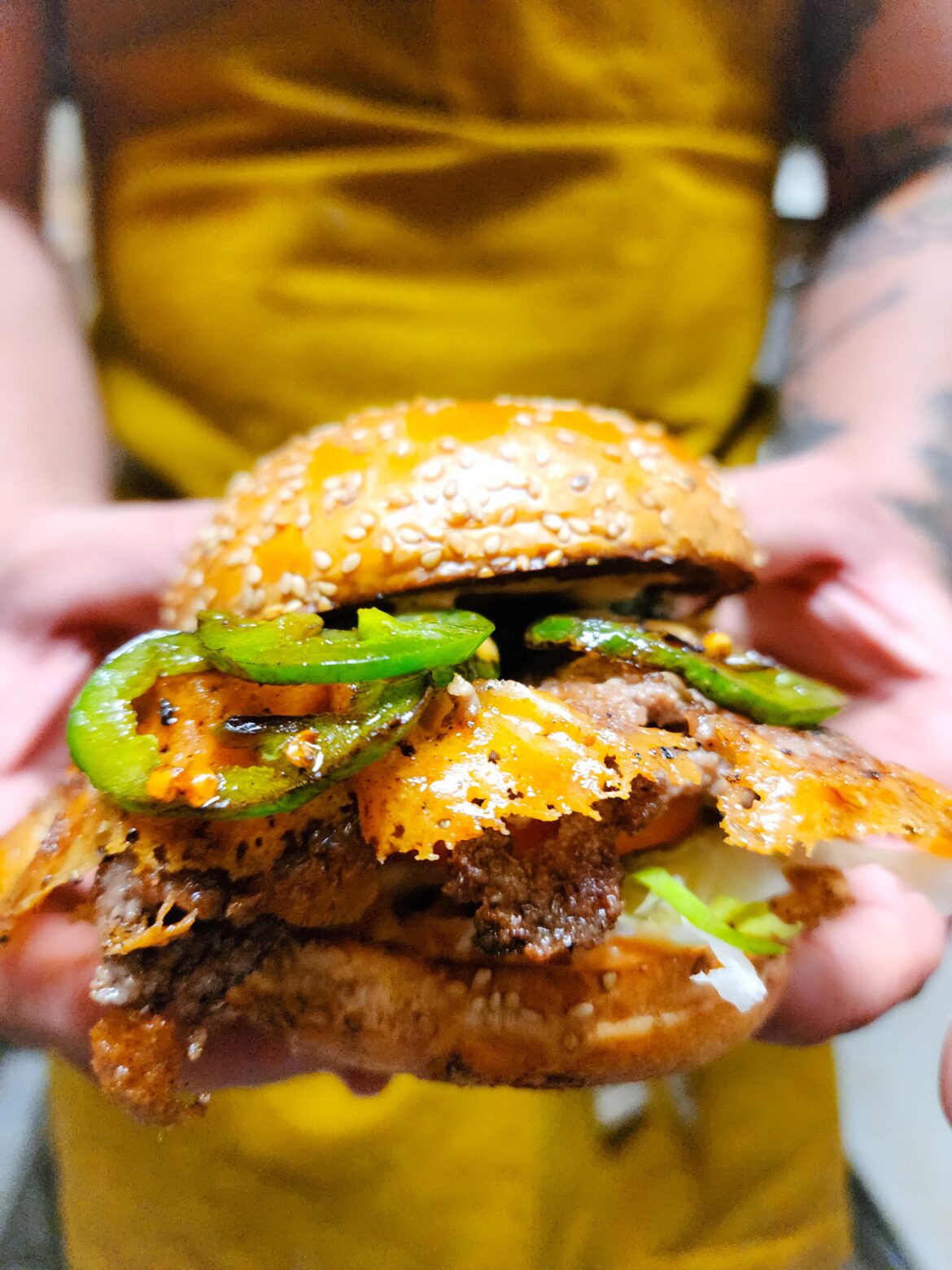 Ran out of American cheese. Subbed kwispy Shredded cheddar. Not one person was mad.