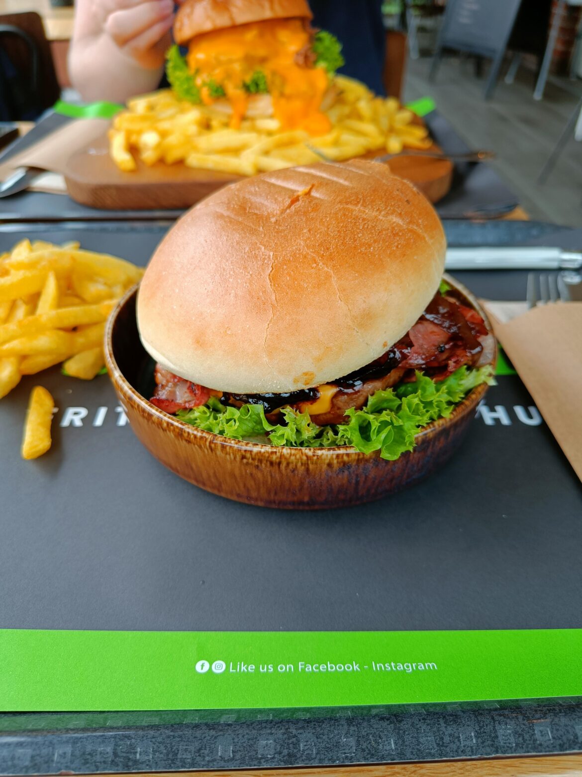 Served in a bowl of almost the same width